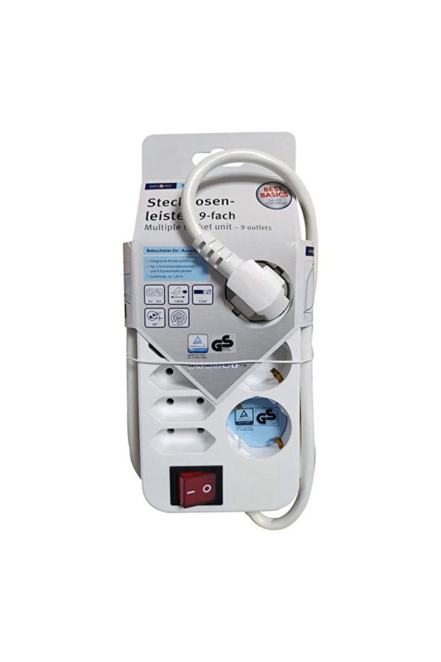 مقبس كهربائي متعدد مع زر تشغيل/إيقاف 145 سم SI20020149 - 1