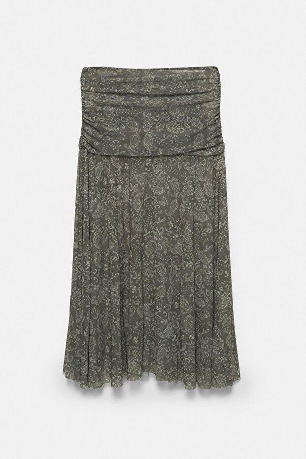 Asimetrik midi etek paisley - 6