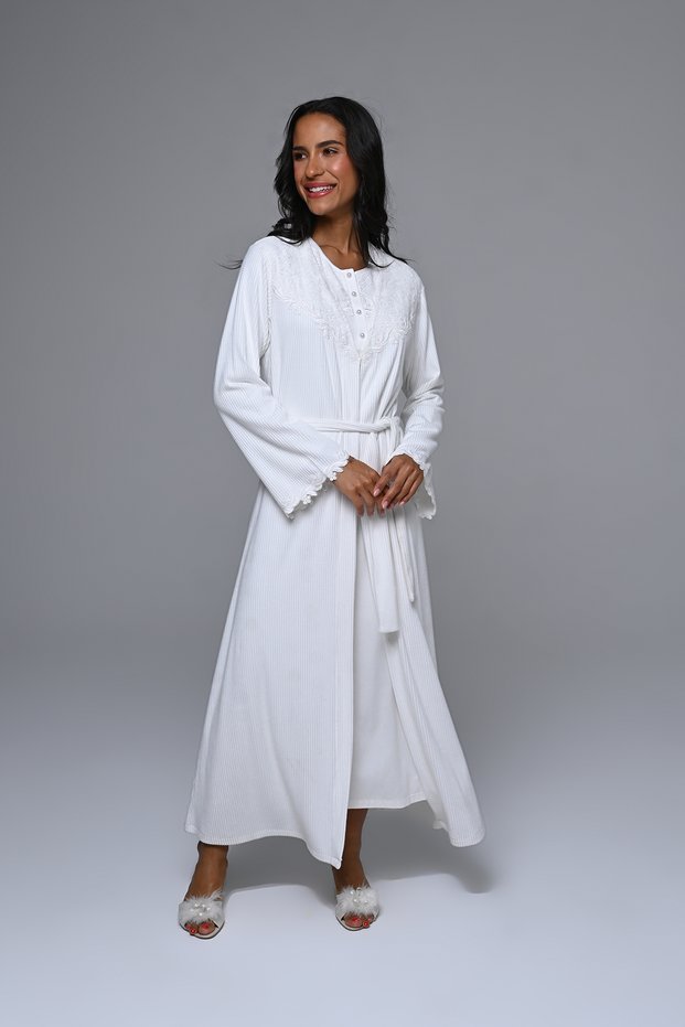 Long Length Dressing Gown Women's Nightgown 2-Piece Set