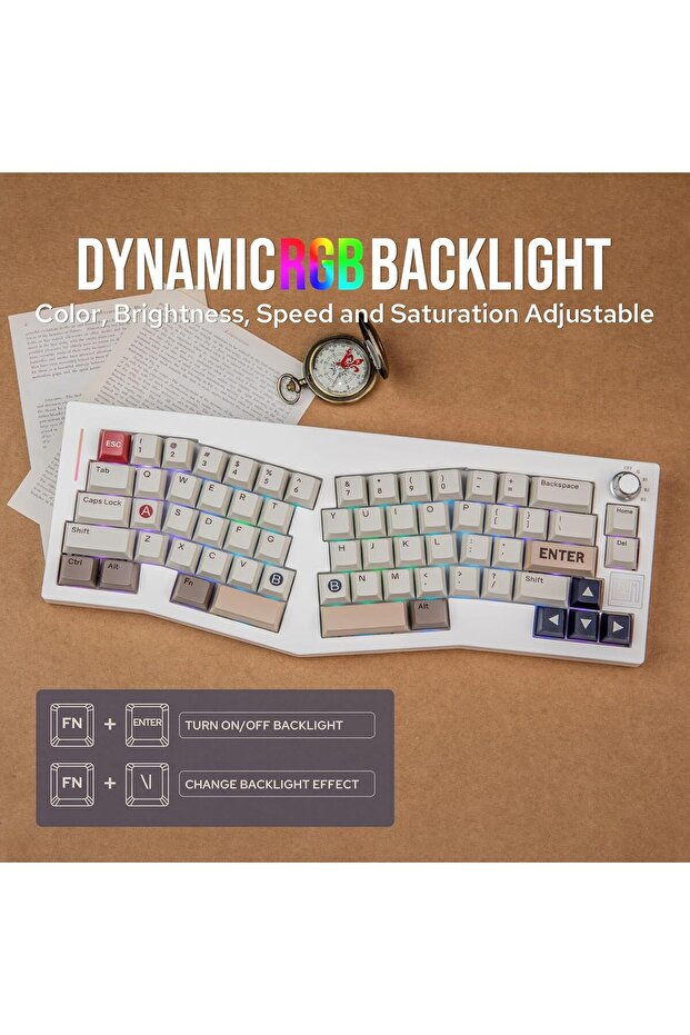 Alice 66 Wireless Mechanical Keyboard - Alice Layout, QMK/VIA, BT5.0/2.4GHz, USB-C, 4000mAh - 6