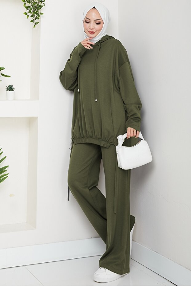 Aris Tunic Pants Double Set 1611 - Khaki
