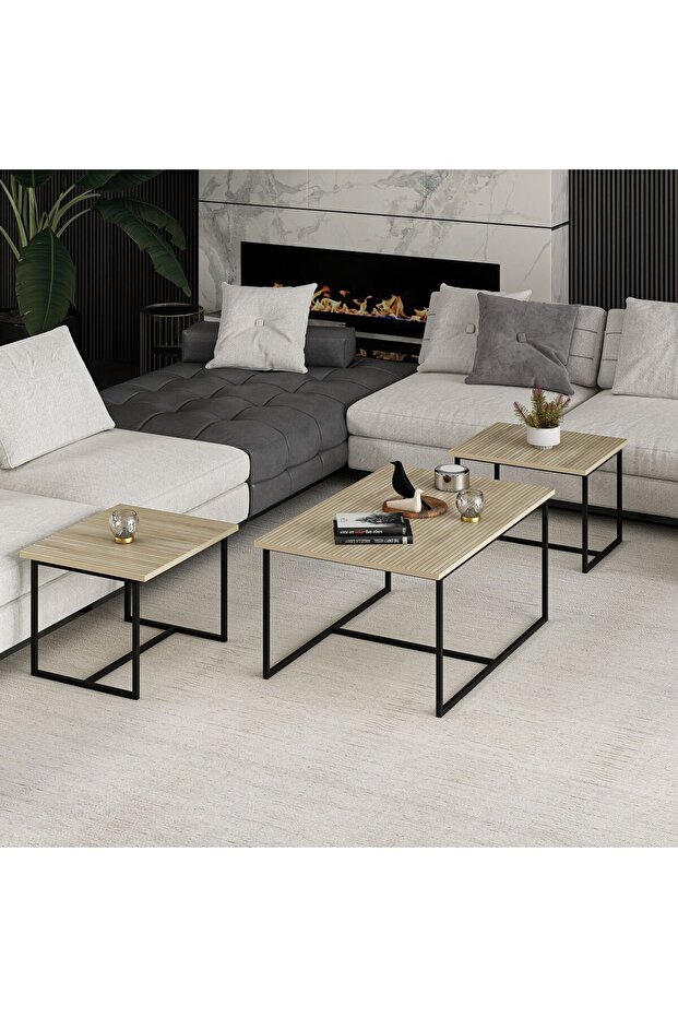 Levada 3'lü Zigonlu Sehpa - Bona - 3