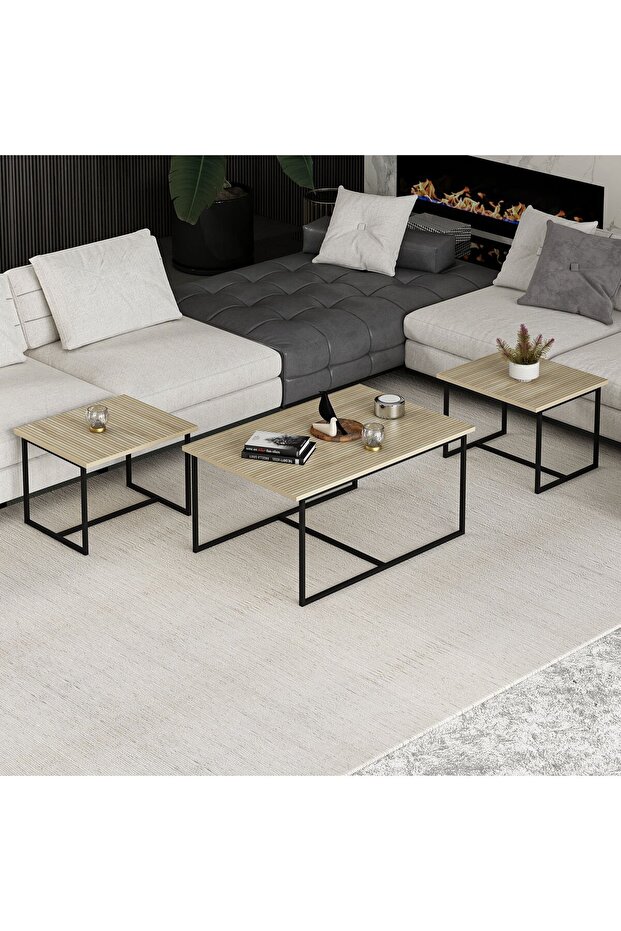 Levada 3'lü Zigonlu Sehpa - Bona - 5