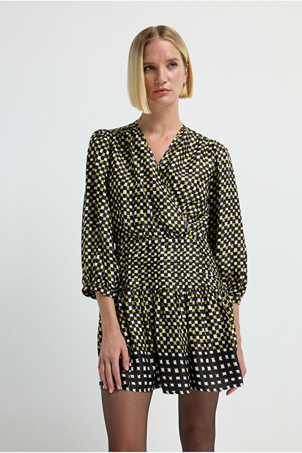 Büzgülü Elbise - 5