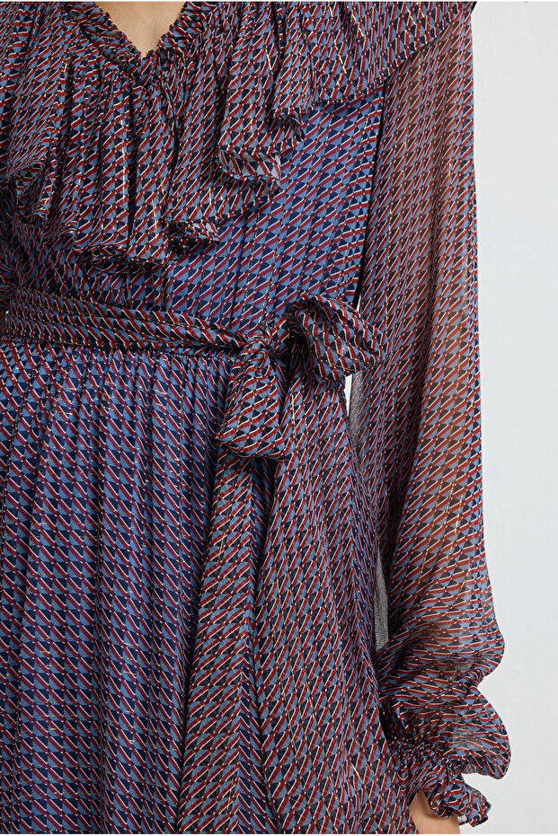 Fırfır Detaylı Elbise - 4