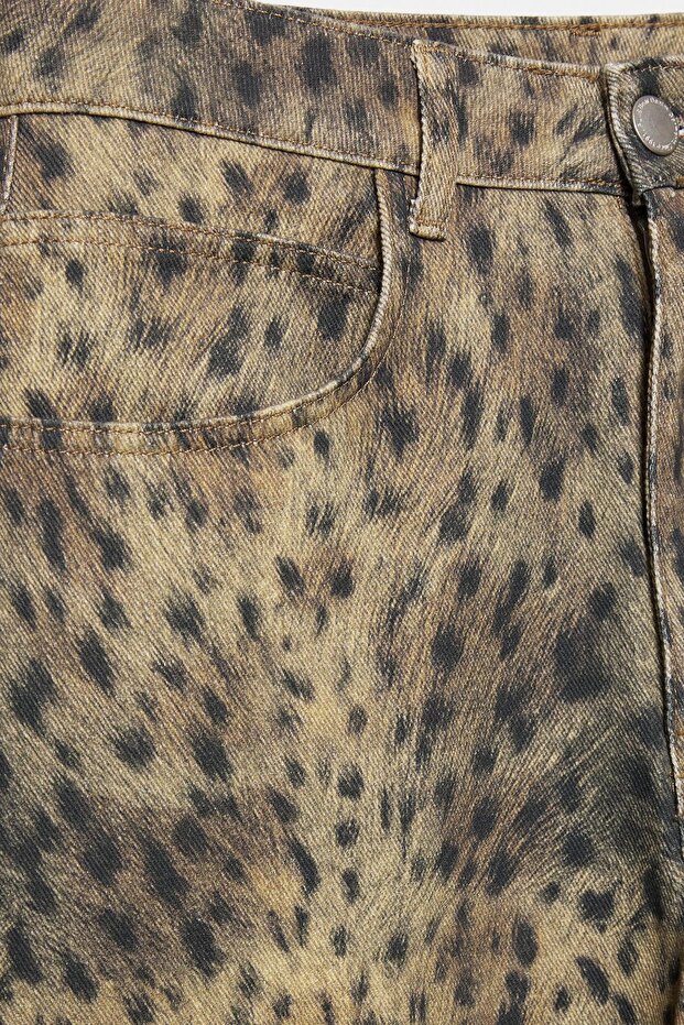 Leopar desenli balon jean - 9