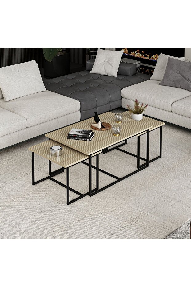 Levada 3'lü Zigonlu Sehpa - Bona - 4