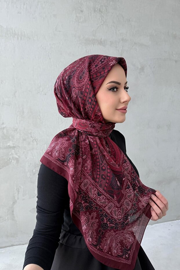 Mink&Burgundy Beliz Bohemian Modal Silk Shawl