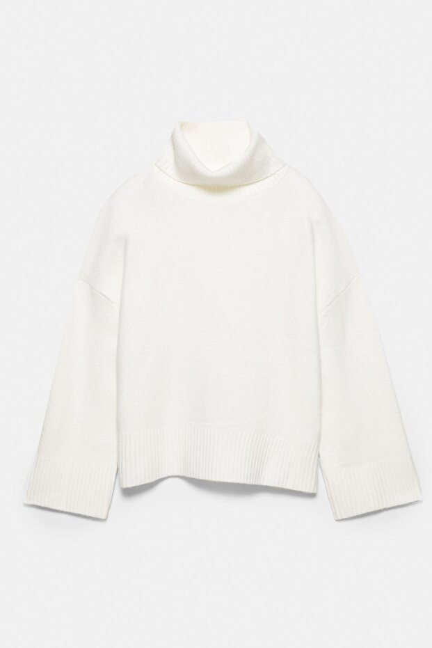 Dik yaka yumuşak örgü kazak - 6