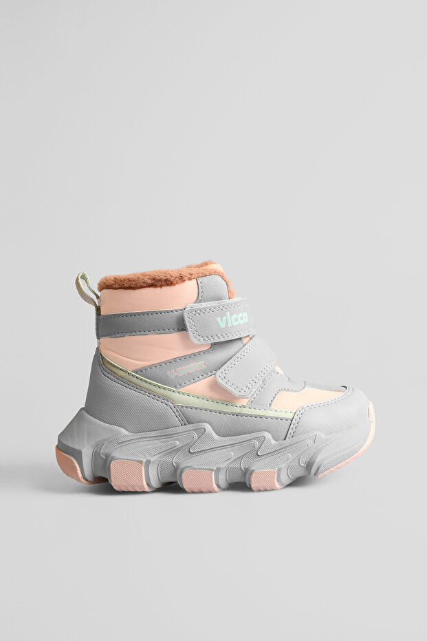 Fur Inside Water Repellent Children's Boots Powder Color