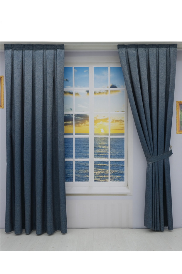 Pleated Background Curtain (80X250+260 cm) - Double Wings Shipped - Sport Plain Modern Design