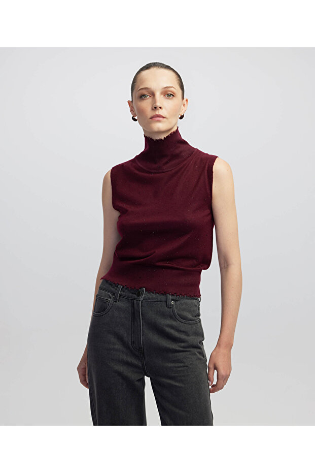 Balıkçı yaka hotfix baskılı triko - 2