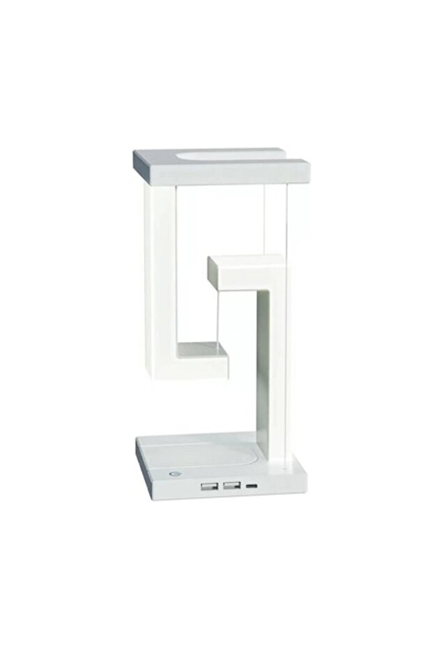 LED Lamp with 10W Fast Wireless Charger, Portable, Adjustable Light, Touch Control (White) - 1