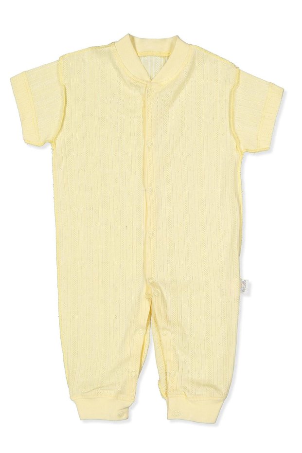 External Stitching Aj Lace-Like Knit Mini Jumpsuit Without Belt (Basic/25) Yellow