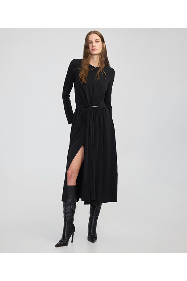 Jersey Dress with Metal Accessories
