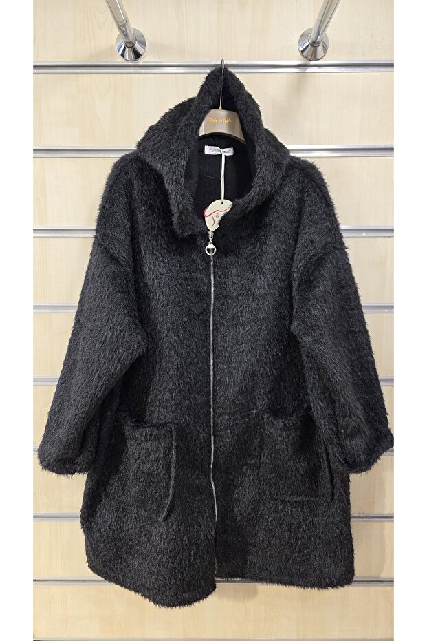 Kapüşonlu Keçe Ceket - 1