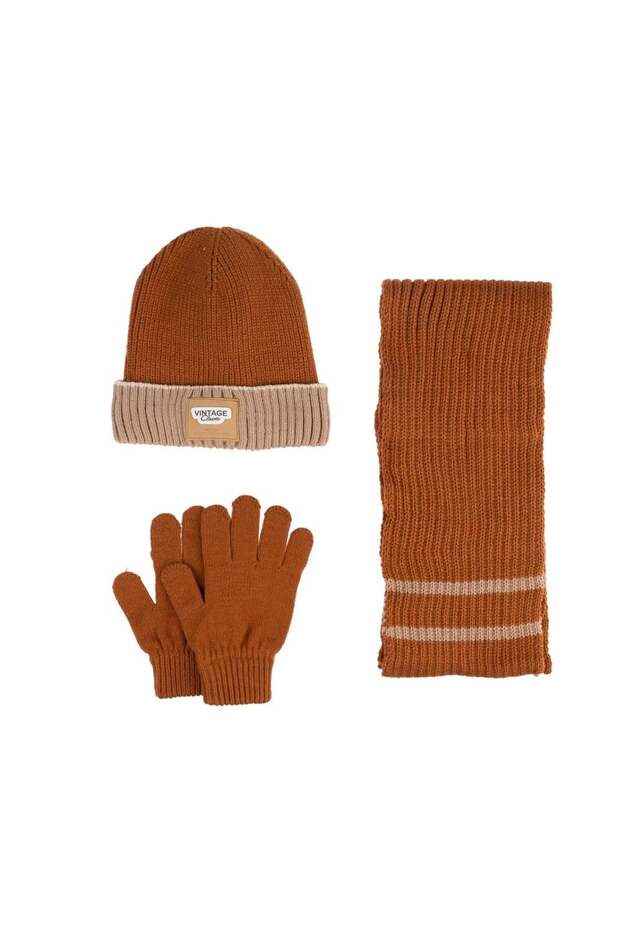 Kitti 9-15 Years Old Boy Scarf Beanie Gloves Set of 3