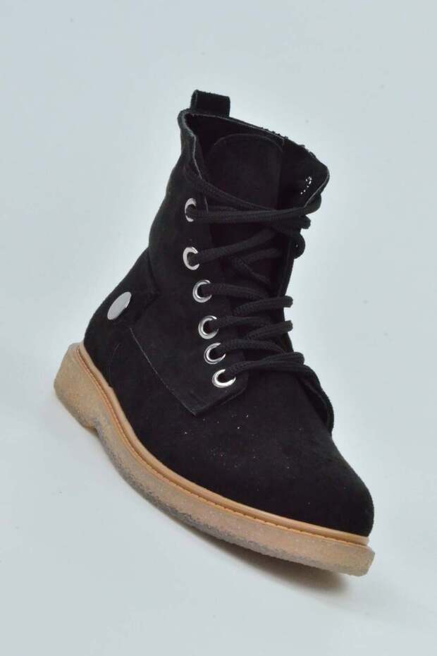 Goldstep Nubuck Lace-Up Zippered Transparent Thermo Sole Women's Boots