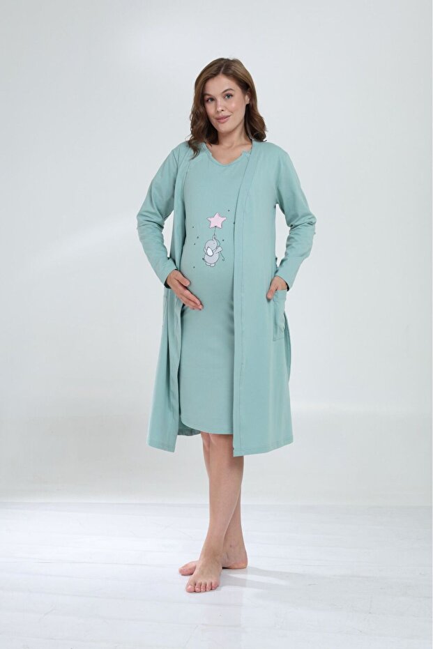 Pregnancy and Morning Gown Set Cotton Star
