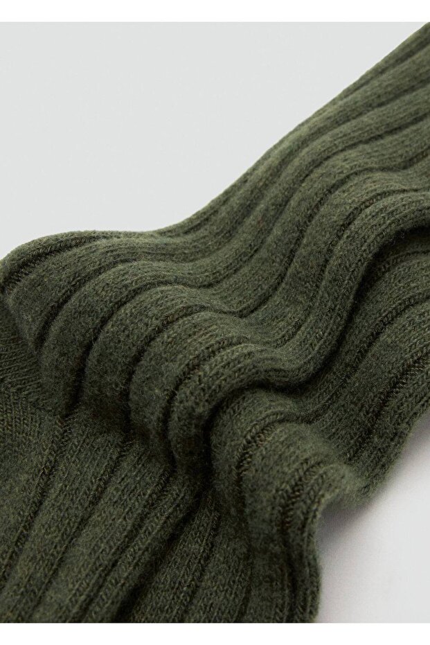 Yün karışımlı fitilli çoraplar - 4