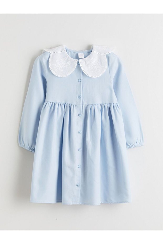 Lcw Kids Blue Baby Collar Baby Girl Dress