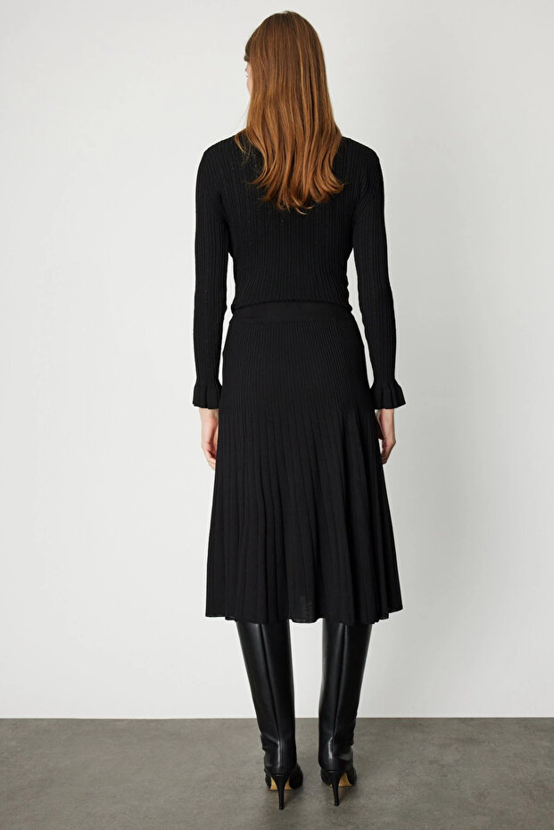 Piliseli Midi Triko Etek-69201 - 3