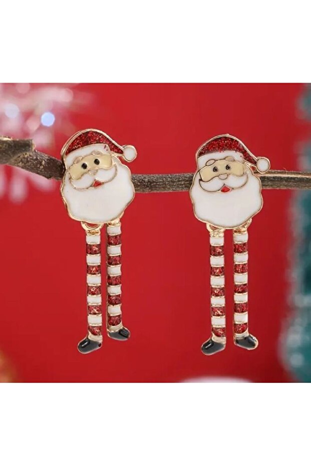 Santa Claus, New Year's Earrings, Sparkling, Fun Earrings