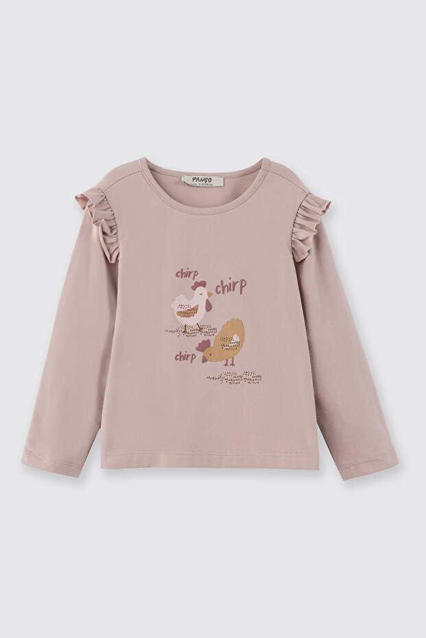 Baby Girl Long Sleeve Powder T-Shirt