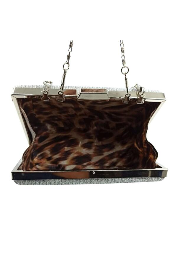 حقيبة سهرة تابلت فضية لامعة - 3