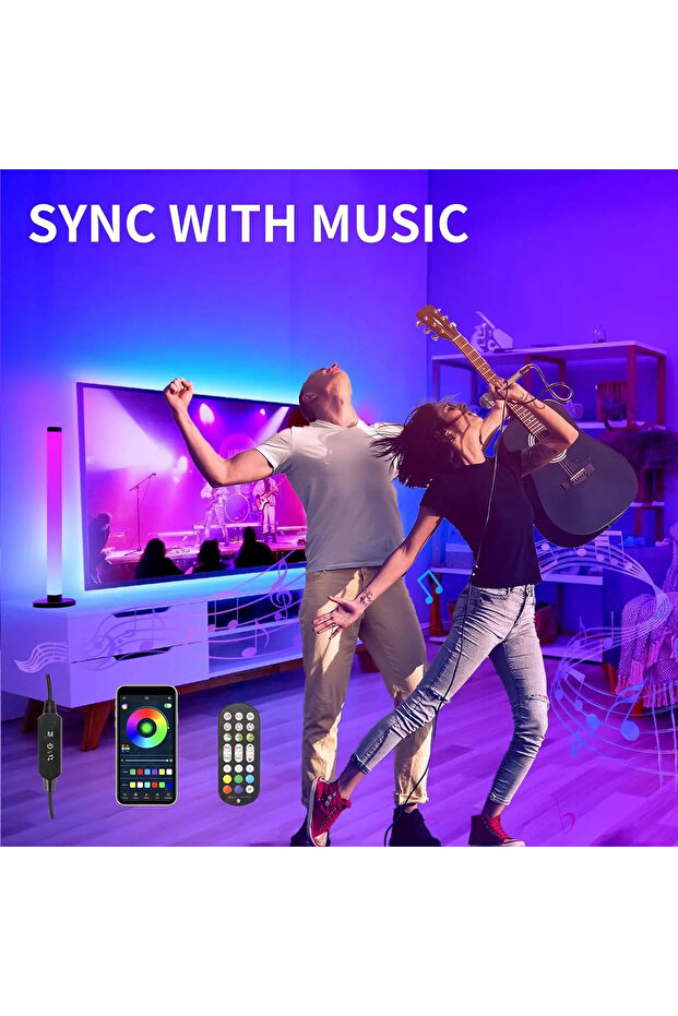 Smart Light Bars with 360° RGB LEDs, ambient light, Remote Control, Bluetooth, Light Shows - 3
