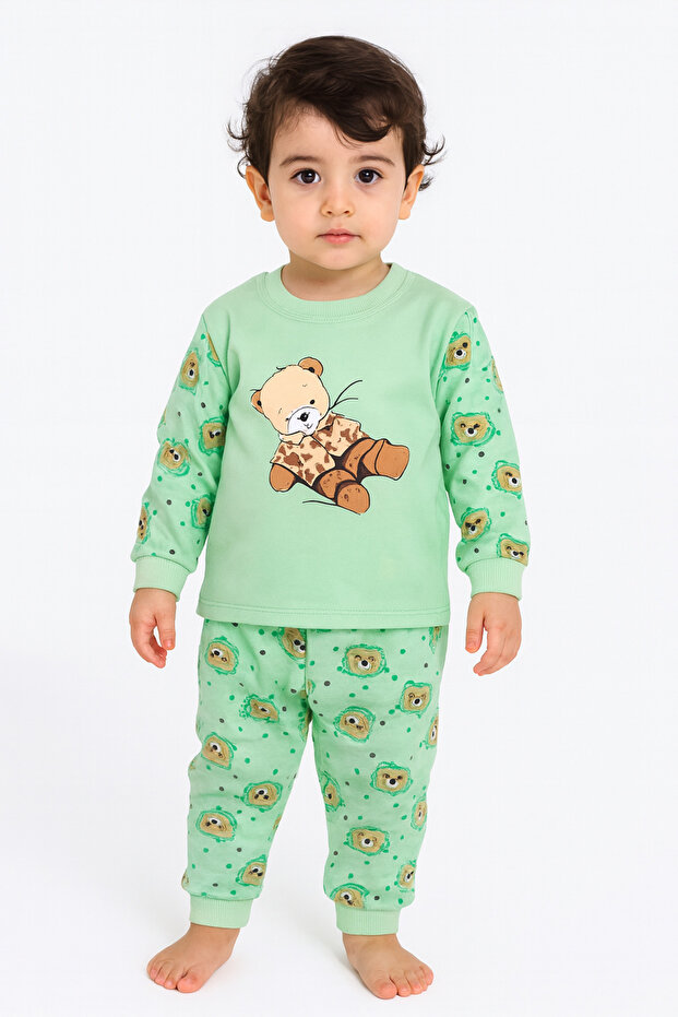 طقم بيجامة قطنية مطبوعة للأولاد