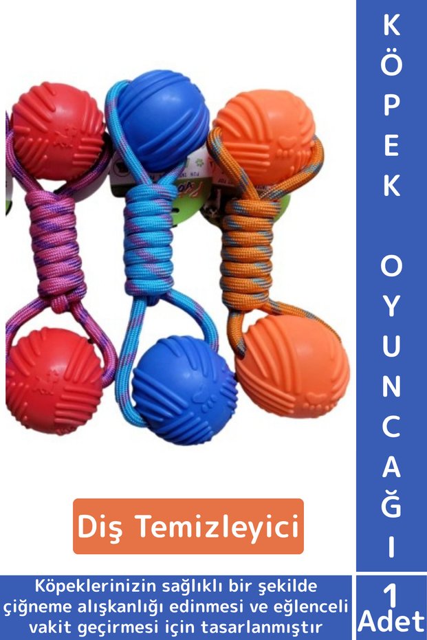 Pet Oral Dental Health Scratching Chewing Cleaning Fun Time Rubber Ball Dog Toy