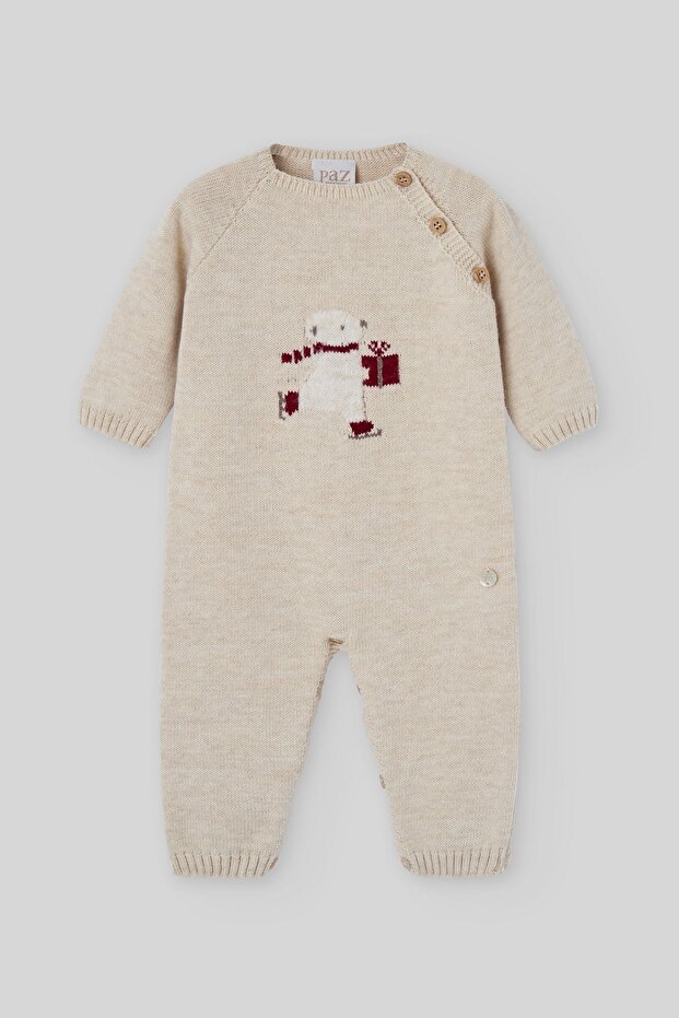 Paz Rodriguez Newborn Beige Jumpsuit