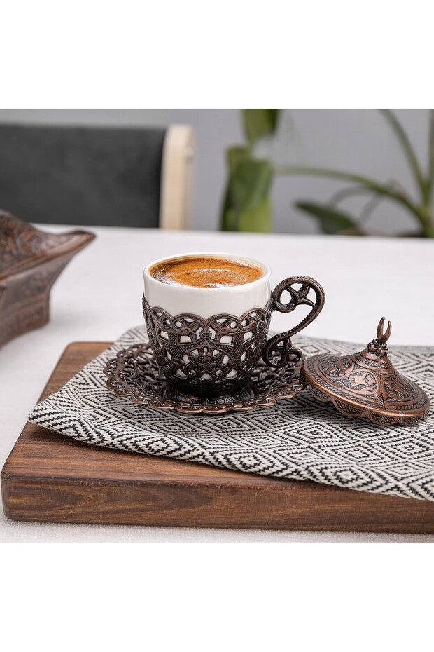 1 Piece Turkish Coffee Cup - Traditional Design with Crescent Motif, Turkish, Greek, Arabic Coffee