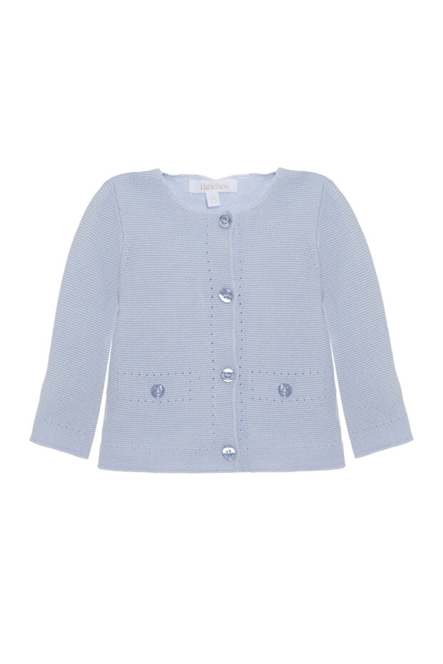 Patachou Newborn Button Detailed Blue Cardigan