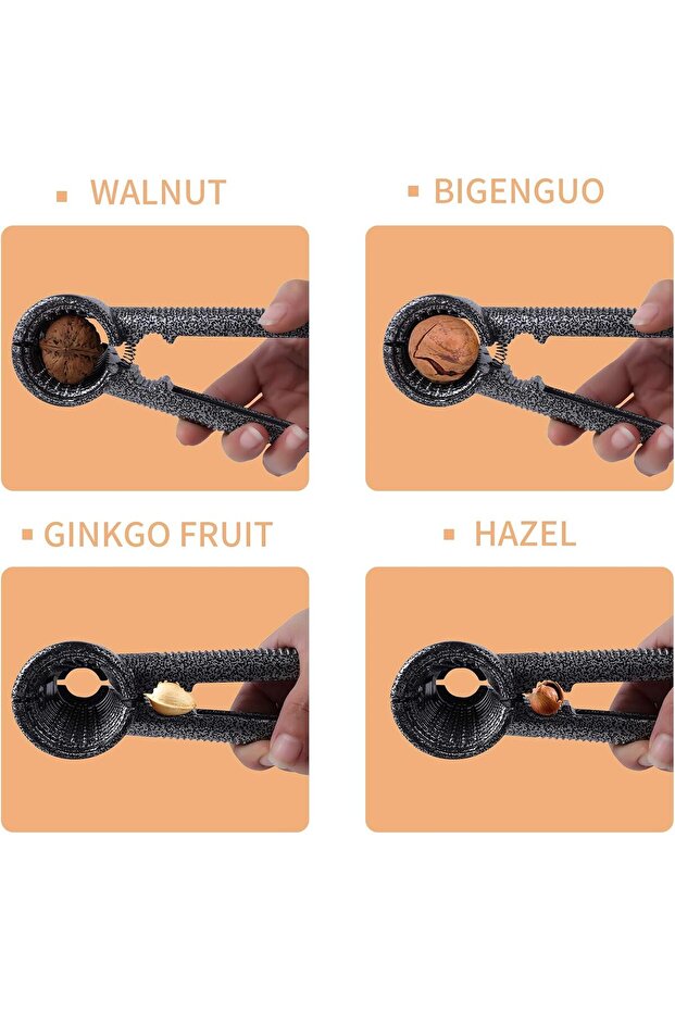 Non-slip handle Pecan Nut Cracker and 2 Picks Walnut Tool Opener - 4
