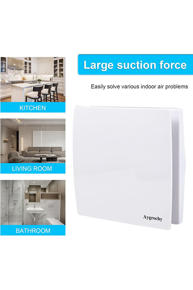 100 mm bathroom fan with humidity sensor and timer, silent operation, low energy consumption - 2