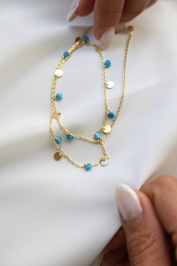 Turkuaz Pul Kolye - 3