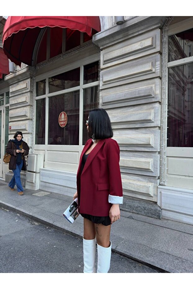 Kol katlı blazer iç çizgili - 4