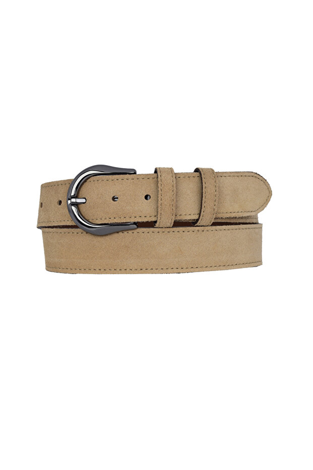 100% Genuine Leather, 4 cm Light Yellow Suede Women's Belt with Nickel Buckle; Jeans, Sports Belt=Suede.70.Yellow
