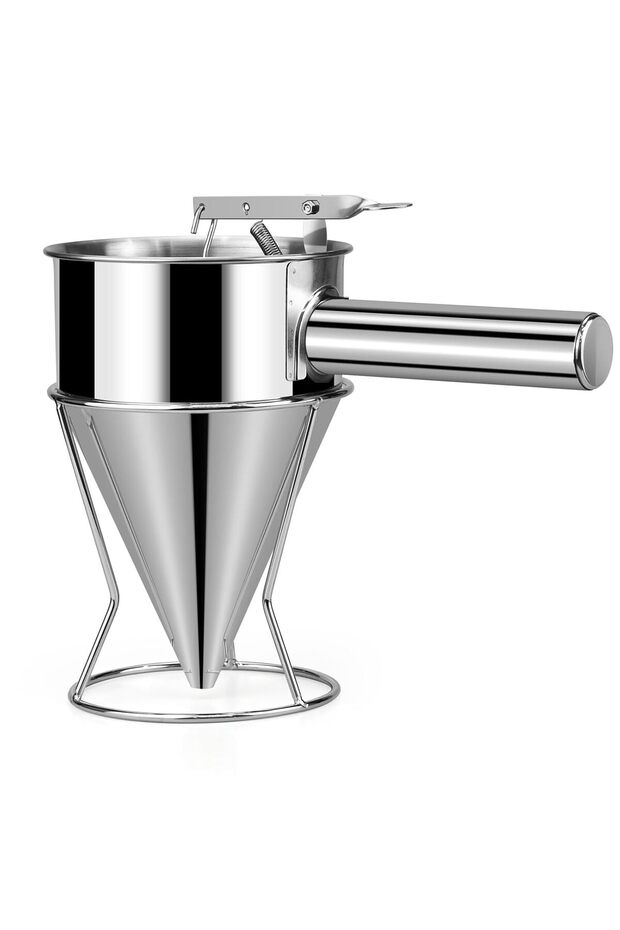 1.2L Stainless Steel Pancake Batter Dispenser with Stand - Funnel Tool for Pancakes, Waffles & Cupca