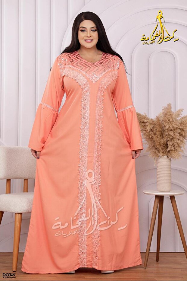 Linen abaya made of light and comfortable linen material with an elegant and modern design, ideal for everyday use - 1