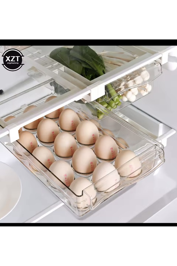 منظم درج ثلاجة قابل للسحب لتخزين البيض. - 2