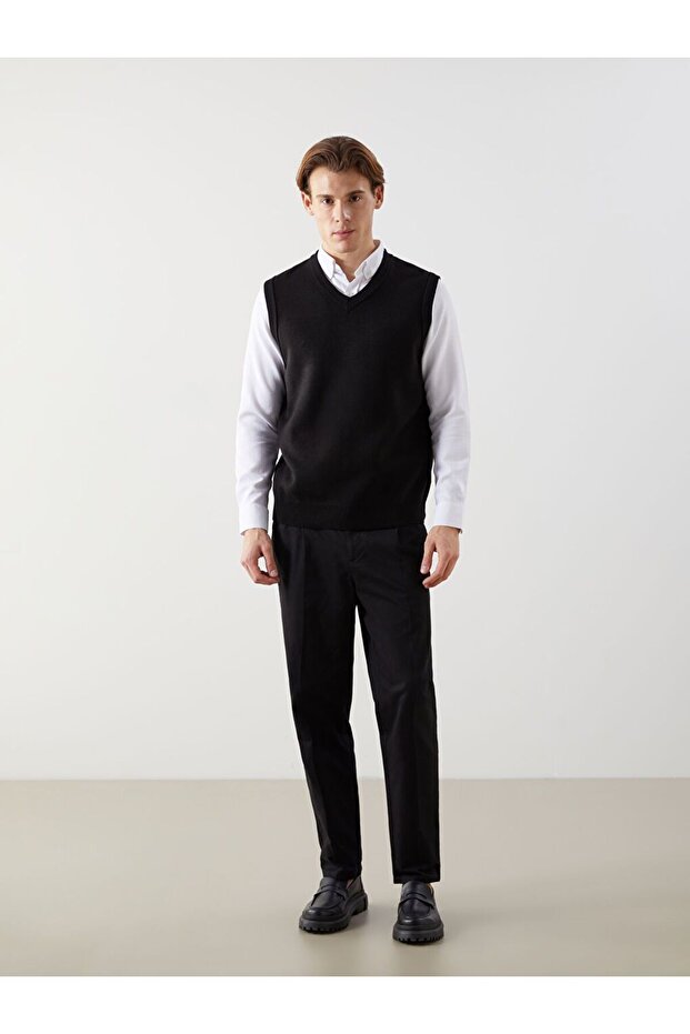 LCWAIKIKI Classic Standart Kalıp V Yaka Erkek Triko Süveter - 4