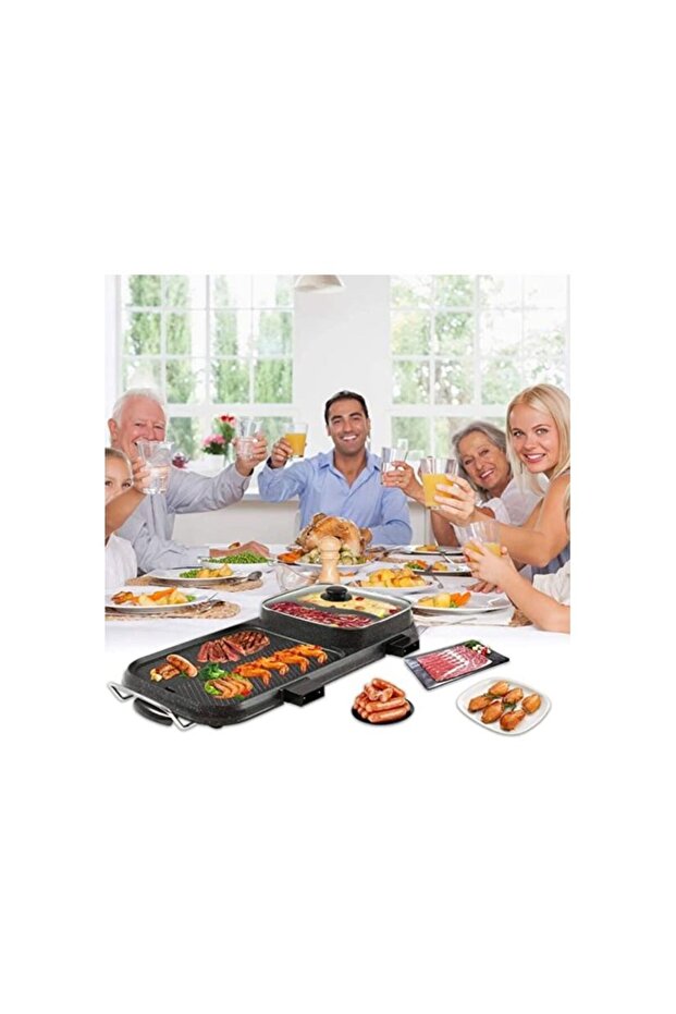 Smokeless Indoor Electric Korean Multi-Functional Grill & Hot Pot
