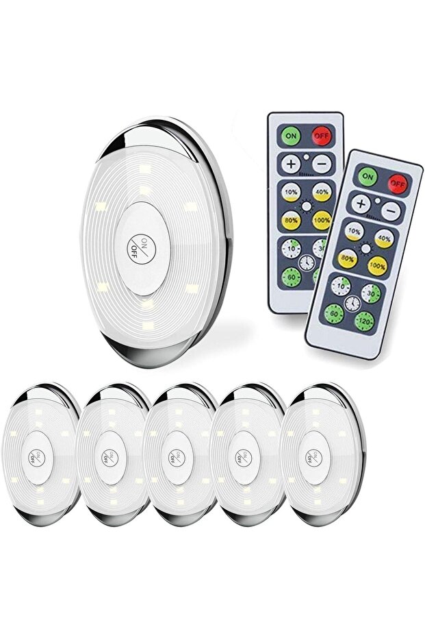 LED Puck Lights, Battery Operated with Remote, Timer & Dimmer, Under-Cabinet, 7 Colors - 1