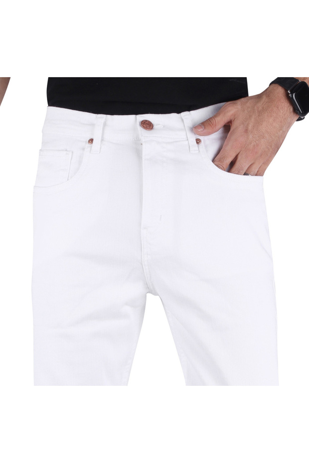 بنطلون جينز رجالي عصري - أبيض - 2