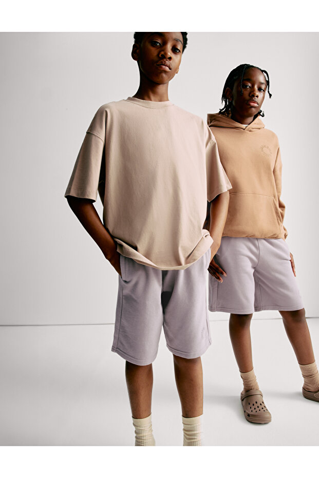 Pamuk Karışımlı Elastik Bel Şort (6–16 Yaş)​ - 4