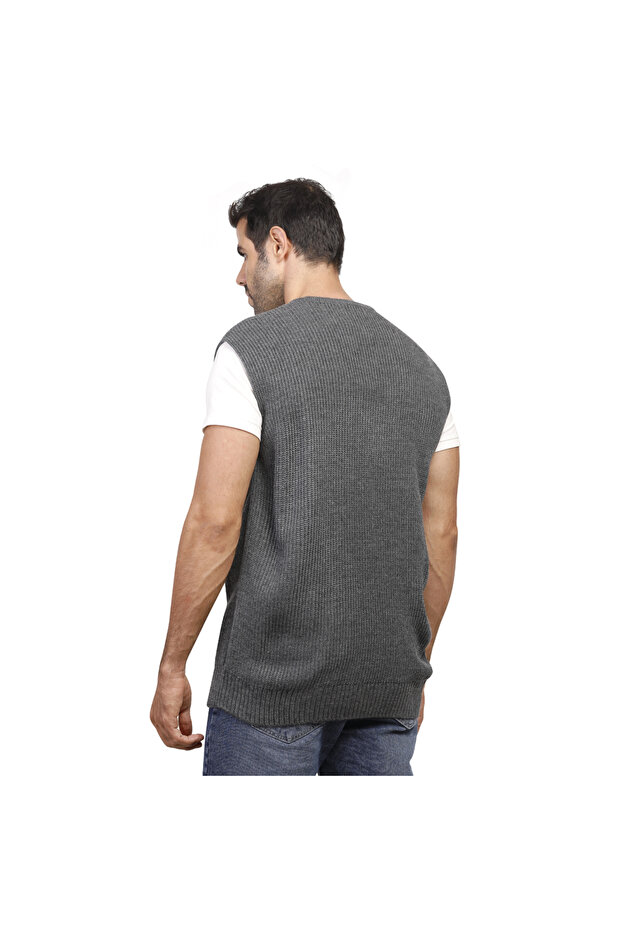 سترة رجالية عصرية - رمادية - 3