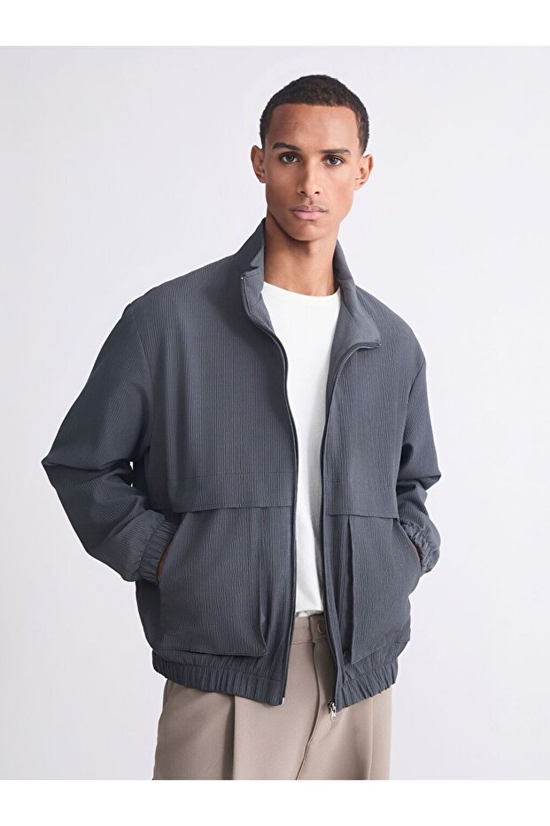 Comfortable Fit Stand Collar Men's Coat